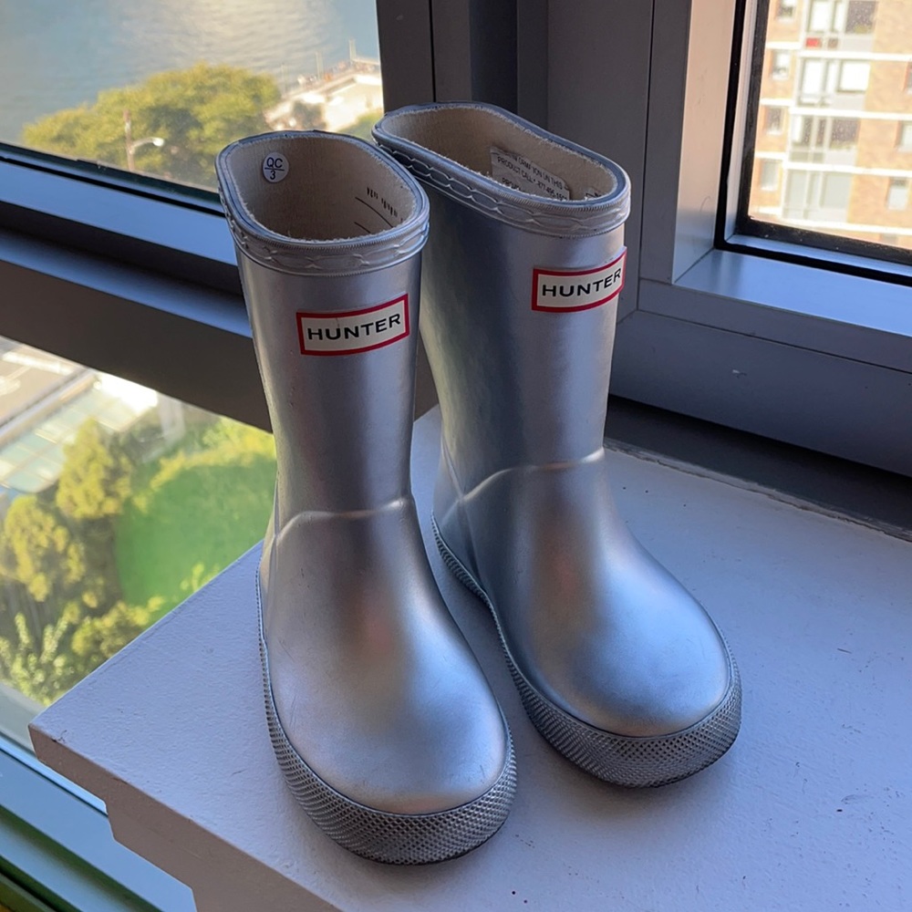 Hunter Kids Silver Rainboots